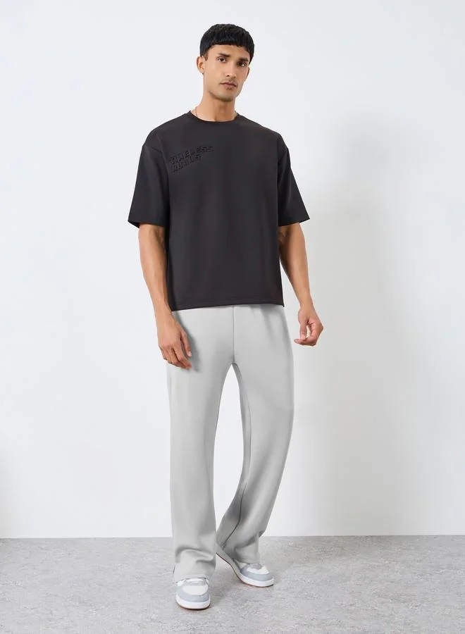 Styli Men Grey Solid Oversized Joggers